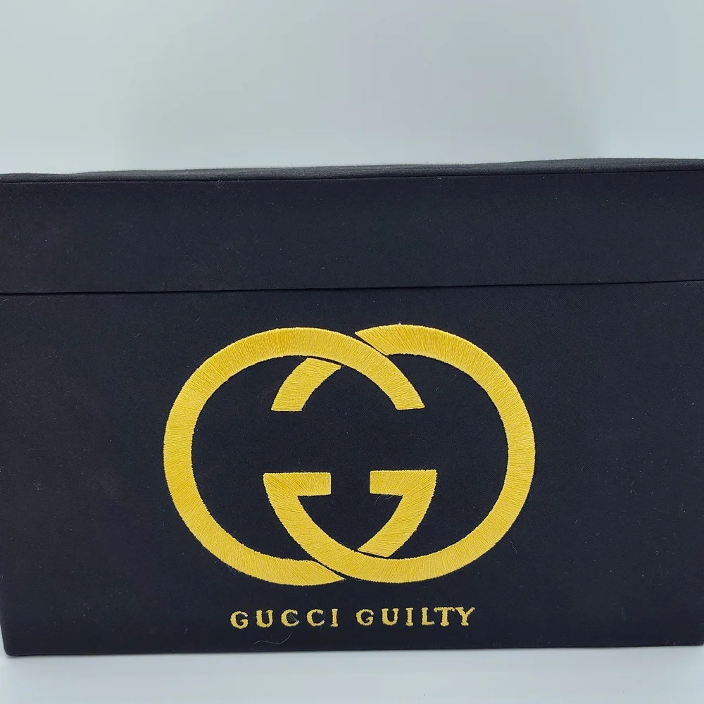 GUCCI Guilty Black & Gold Embroidered Box Lux Gift-Ready Collector Set Bows - Picture 3 of 8